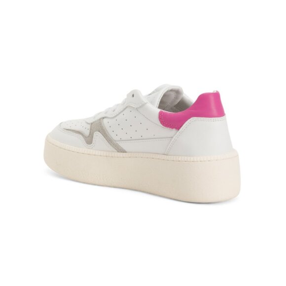 D.A.T.E. White/fuchsia Leather Step Sneakers - Picture 2 of 2